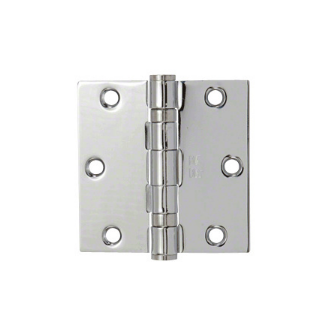 CRL Bright Chrome 3-1/2" x 3-1/2" Ball Bearing Square Hinge - Removable Pin - CB3526