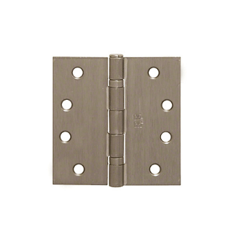 CRL Dull Nickel 4" x 4" Ball Bearing Square Hinge - Removable Pin - CB415