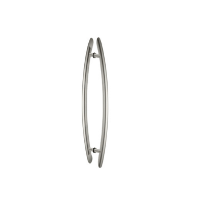 CRL Brushed Stainless Glass Mounted Crescent End-Mount Back-to-Back Pull Handle - 18" (457 mm) - CE18X18BS