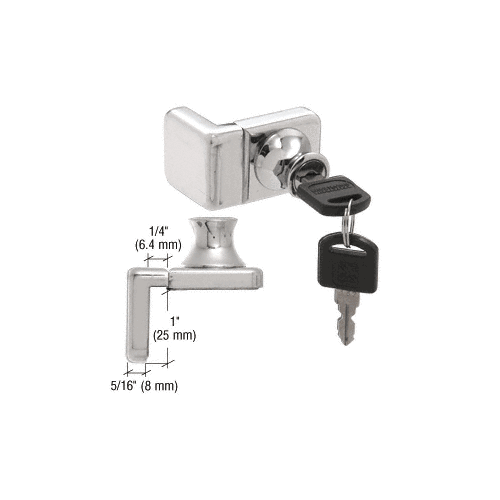 Chrome UV Glass Door Lock for Inset Doors - UV4071CH