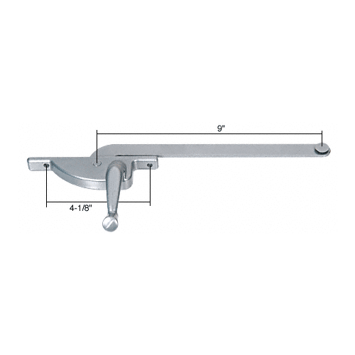 CRL Left Hand Aluminum Casement Window Operator with 9" Arm for Hope Windows - WCM584