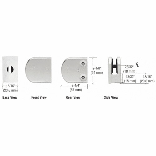 CRL Satin Chrome Z-Series Zinc Large Round 1/4" Glass Clamp - Z106SC