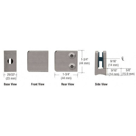 CRL Z-Series Brushed Nickel Zinc Small Square Glass Clamp - Z130BN