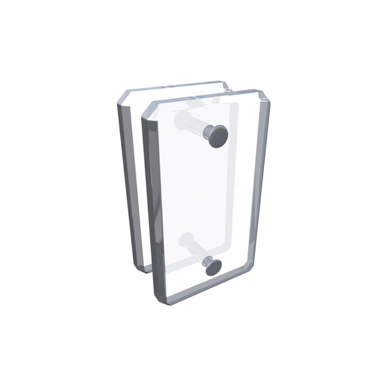 CRL Clear Acrylic 180 Degree Mall Glass Clamp - AMC180