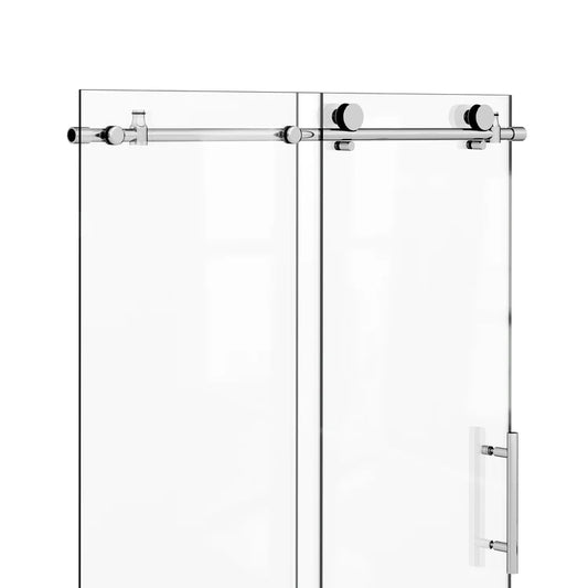 ECLIPSE 56" Stainless Steel Round Sliding Shower Door System