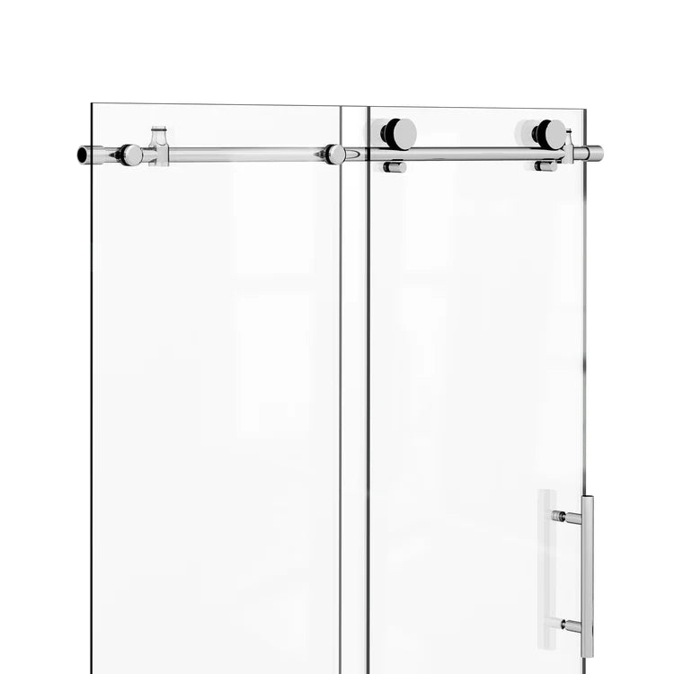 ECLIPSE 64" Stainless Steel Round Sliding Shower Door System