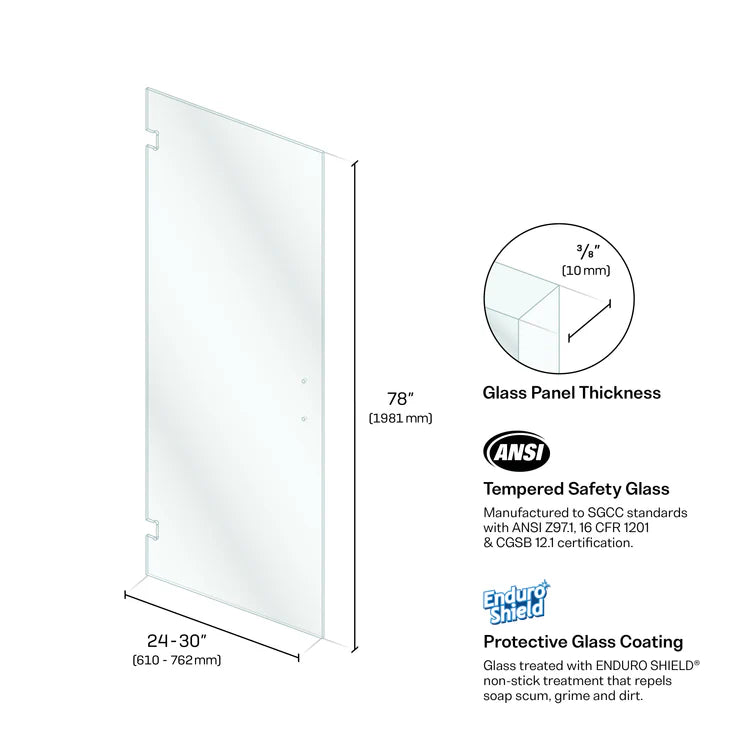 Doors - Tempered Glass Shower Door Panel