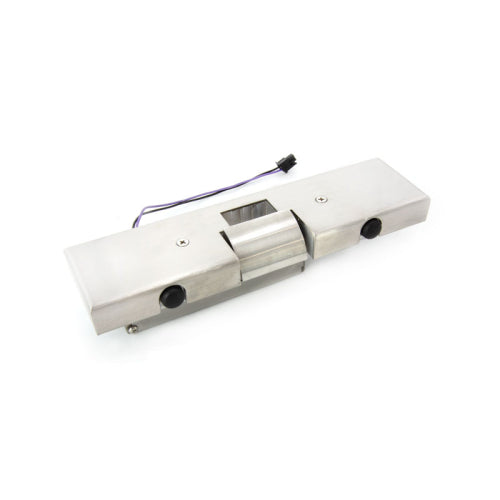 FHC Single Door Electric Strike Stop Kit with HS3101FS Installed - Brushed Stainless - HPE1BSFS