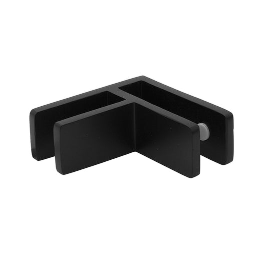 FHC Matte Black Stabilizing Glass Clamp 90 Degree Glass-To-Glass 1/2"-9/16" Glass - SC90MBL
