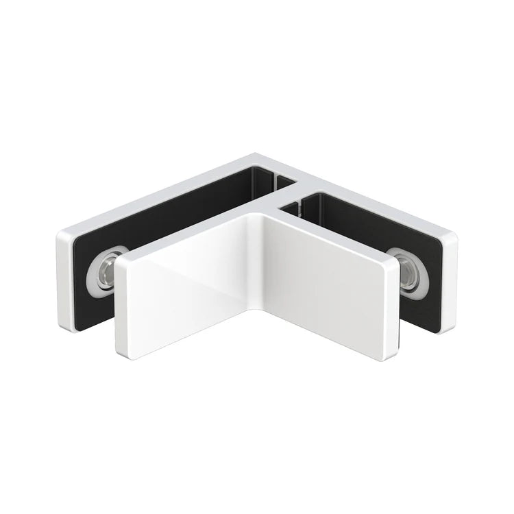 HERCULES - Single Hole 90 Degree Glass to Glass Stainless Steel Stiffener Bracket