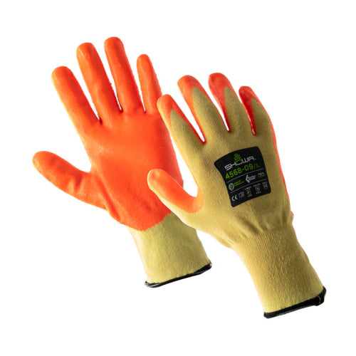 FHC Ansi A4 Cut Resistant Glove With Hi-Vis Nitril Palm