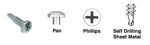 CRL 8-18 x 1/2" Pan Head Phillips Self-Drilling Screws [100 pack] - 20081601