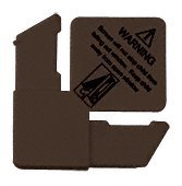 CRL 5/16" Bronze Square Cut With Lift Tab Plastic Screen Frame Corner With Warning [100 pack] - PL4BRZ