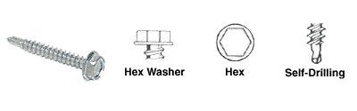 CRL 1/4-20 x 1" Hex Washer Head Self-Drilling Screws (100 pack) - 20153203