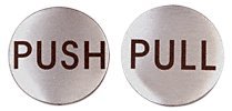 CRL Brushed Stainless 2" Round Push/Pull Set - Etched Stainless Steel - RPP2BS