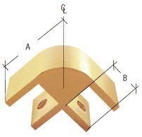 CRL Satin Gold Anodized Two-Way 90 Degree Standard Connector for 3/8" Glass - E238GA