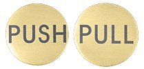 CRL Satin Brass 2" Round Push/Pull Set - Etched Brass - RPP2SB