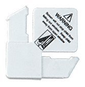 CRL 7/16" White Square Cut With Lift Tab Plastic Screen Frame Corner With Warning [100 pack] - PL5W