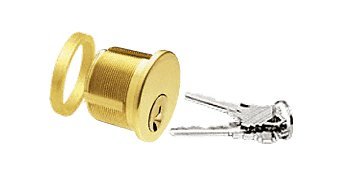 CRL Polished Brass Keyed Cylinder for Center Lock with Deadlatch - DRA50PB