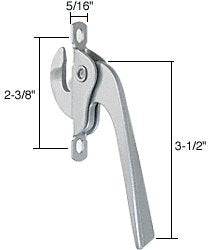 CRL Aluminum Right Hand Casement Window Lock; 2-3/8" Screw Holes - H3542