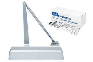 CRL Aluminum Finish Adjustable Spring Power Size 2 - 5 Surface Mount Door Closer - PR52A