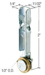 CRL Sliding Window Roller With 1/2" Brass Wheel for International Windows - Package - G3156