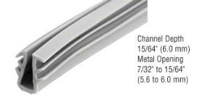 CRL Glazing Vinyl 15/64" Channel Depth 7/32" to 15/64" Metal Opening - 1000' Roll by CR Laurence - GC724M