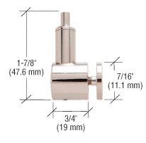 CRL Vertical Panel Connector for Cable System for 1/4" to 3/8" (6 to 10 mm) Glass - Y04CR