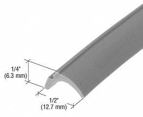 CRL Gray 1/2" Wide Glazing Spline [100' Roll] - GS111C