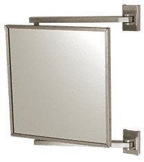 CRL Brushed Nickel 11" x 11" Pivot-N-View Mirror - PV11BN