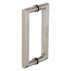 CRL Brushed Stainless Glass Mounted Square Back-to-Back Pull Handle - 24" (610 mm) - SST24X24BS