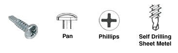 CRL 10-16 x 5/8" Pan Head Phillips Self-Drilling Screws [100 pack] - 20092004