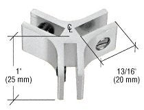 CRL Chrome Anodized Aluminum Three-Way 120 Degree Glass Connector - E120A