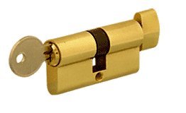 Brass Keyed Alike Cylinder Lock with Thumbturn By HandsOnCo - EC3BRKA