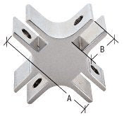 CRL Chrome 1-1/2" Long 4-Way 90 Degree Deluxe Glass Furniture Connector for 3/4" Glass - GFC8901CH