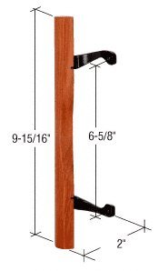 CRL Wood/Black Inside Pull 6-5/8" Screw Holes - C1192
