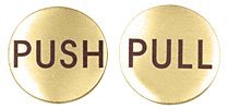 CRL Polished Brass 2" Round Push/Pull Set - Etched Brass - RPP2PB