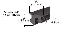 CRL 1/2" Roll-In EPDM Gasket - 100 ft Roll - GG12100