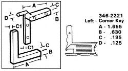 CRL Left Nylon Corner Key - 1.655" Leg; .195" Width [20 pack] - 3462221