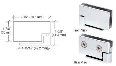 CRL Chrome Flush Mount Cabinet Pivot Hinge - FA50CH