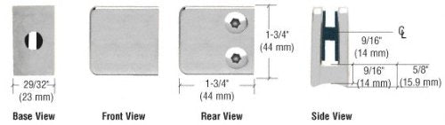 CRL Satin Stainless Z-Series Small Square Glass Clamp for 1/4" and 5/16" Glass - Z150SS