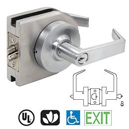 CRL Brushed Stainless Grade 1 Lever Lock Housing - Entrance - LH50BS