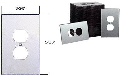 CRL Single Duplex Plug Acrylic Mirror Plate [50 pack] - Clear - PMP10350B