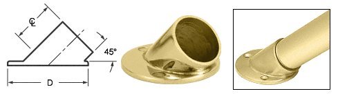 CRL Polished Brass 45 Degree Angle Flange for 1-1/2" Tubing - HR15AFPB