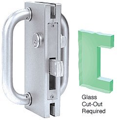 CRL 4"x10" Non-Handed Brushed Stainless Finish Center Lock with Deadthrow Latch - DT410BS