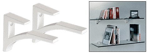 CRL White - Aluminum Glass Shelf Bracket for 3/8" to 1/2" Glass - SC5W