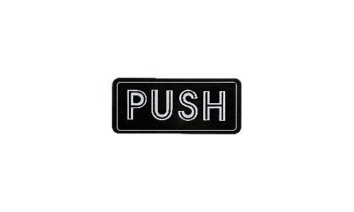 CRL Horizontal Black With Silver Letters "PUSH" Decal [25 pack] - 566HA