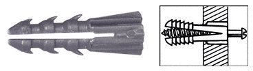 CRL 1/4" Plastic Screw Anchor Without Shoulder - 100 Each - P1349C