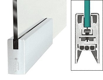 CRL Satin Anodized 9-1/2" Patch Door Rail Squared Style for 3/8" Glass Without Lock - DR4SSA38P