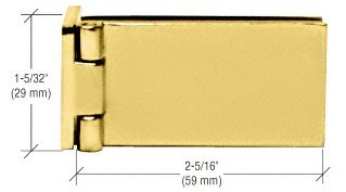 CRL Brass Square Corner Light Duty Frameless Shower Door and Cabinet Hinge - EH86